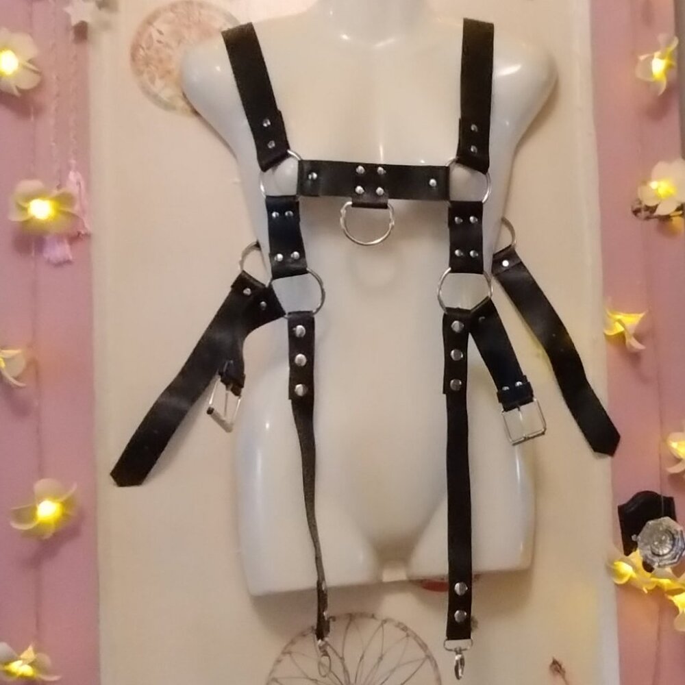 Faux Leather Bondage Strap Harness